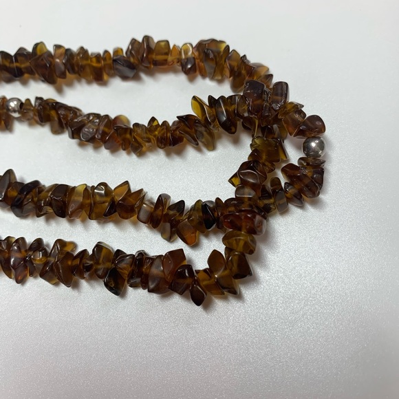 Early Silpada VERY RARE 2-Strand Sterling & Amber Bead Toggle Clasp Necklace - Picture 9 of 16